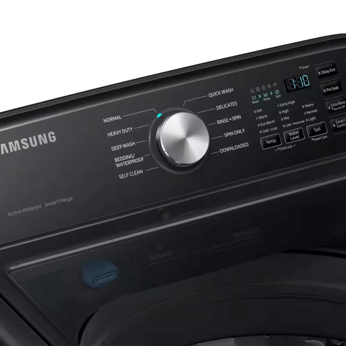 4.7 cu.ft. Large Capacity Smart Top Load Washer with Active WaterJet in Brushed Black controls details product image