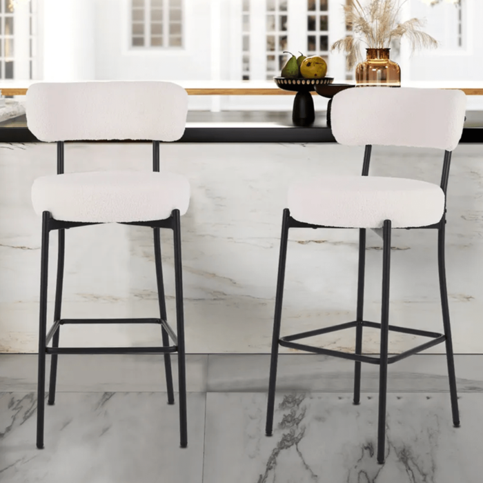 Premium White Teddy Chair 2 Piece Set By FurniHQ in room product image