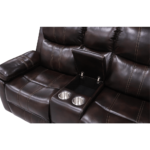 Kellen Loveseat with Console Storage and Recliners By Crown Mark close up product image