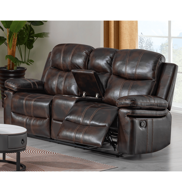 Kellen Loveseat with Console Storage and Recliners By Crown Mark product image