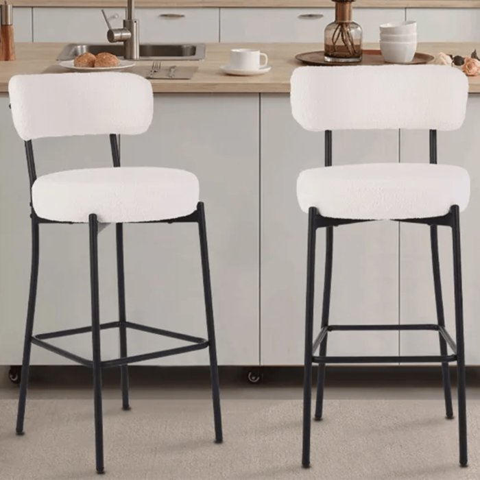 Premium White Teddy Chair 2 Piece Set By FurniHQ product image