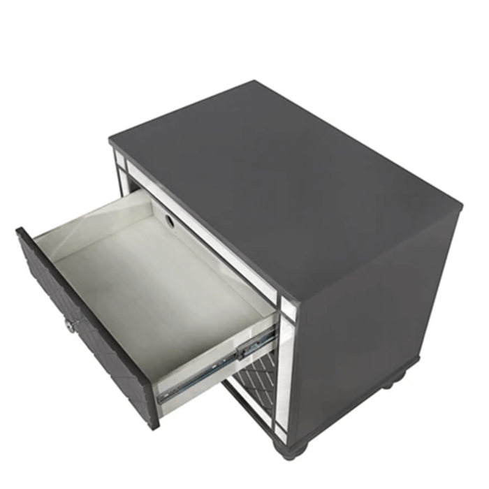 Refino Nightstand by Crown Mark drawer open product image