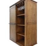 VT-RUSTICAB2D Rustic Wine Cabinet with Sliding Door By Home Source Design angled product image