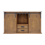 VT-RUSTICRED3D Rustic TV Stand with Sliding Doors By Home Source Design product image