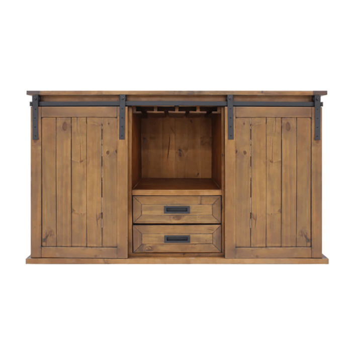 VT-RUSTICRED3D Rustic TV Stand with Sliding Doors By Home Source Design product image