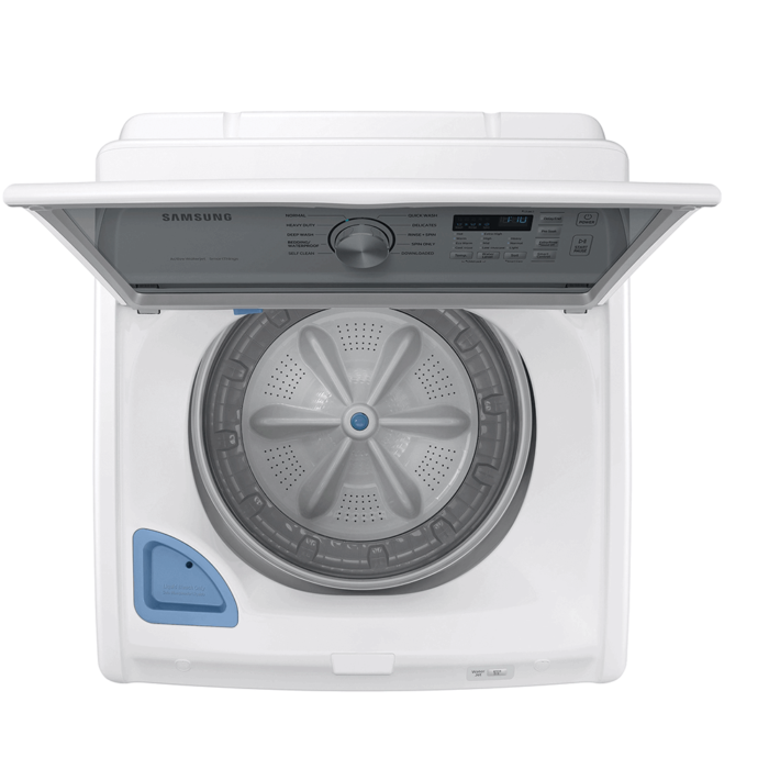 4.6 cu. ft. Large Capacity Smart Top Load Washer with ActiveWave™ Agitator and Active WaterJet in White top view product image