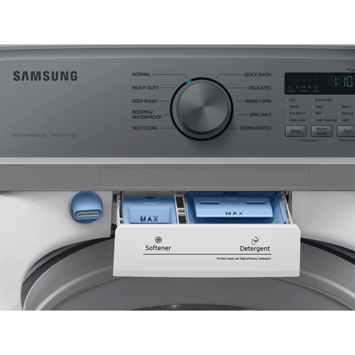 4.6 cu. ft. Large Capacity Smart Top Load Washer with ActiveWave™ Agitator and Active WaterJet in White active jet product image