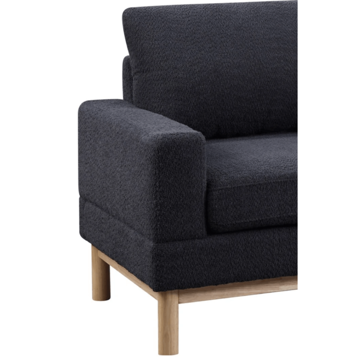 Anisa Black Sherpa RSF Sectional By Lilola legs close up product image