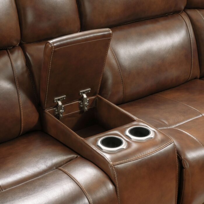 Trambley 6-Piece Power Reclining Sectional By Ashley center console product image