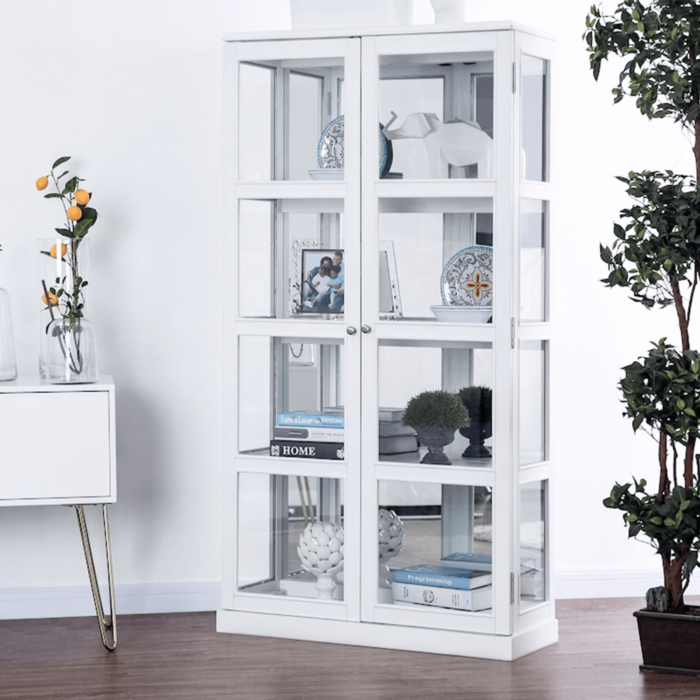 White Curio Cabinet By Furniture of America product image