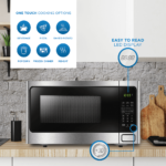 1.1 cu. ft. Countertop Microwave in Stainless Steel By Danby Designer features product image
