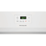 30" Gas Range in White By Frigidaire clock close up product image