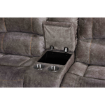 6pc.Sectional With 2 Power Recliners and 1 Manual Recliner in the Brown By Milton Green Stars console close up product image
