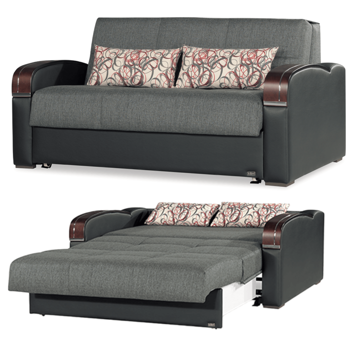 Oslo Grey Loveseat Bed By Demka Furnishing showing sleeper product image