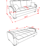 Oslo Grey Sofa Bed By Demka Furnishing sofa bed dimensions product image