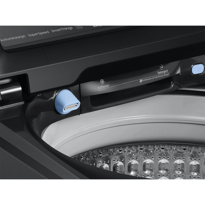 5.4 cu. ft. Extra-Large Capacity Smart Top Load Washer with ActiveWave™ Agitator and Super Speed Wash in Brushed Black water jet product image