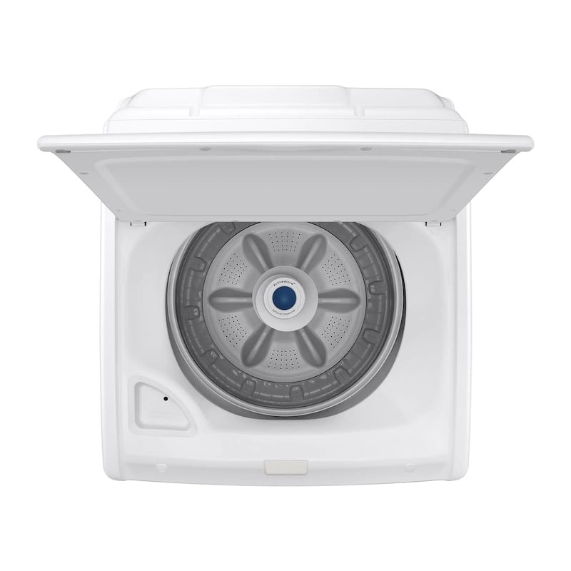 samsung-wa40a3005aw4.0 cu. ft. Top Load Washer with ActiveWave™ Agitator and Soft-Close Lid in White looking at drum samsung-wa40a3005aw4.0 cu. ft. Top Load Washer with ActiveWave™ Agitator and Soft-Close Lid in White looking at drum product image birds eye view