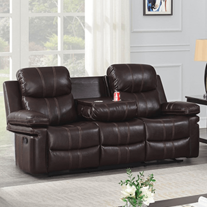 Kellen Sofa with Drop Down Tray and Recliners By New Classic Furniture open product image