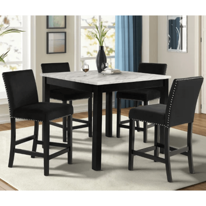 Lennon Faux Marble 5 Piece Counter Height Dining Set By Crown Mark product image