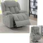 602284P Houston Upholstered Power Lift Recliner Grey By Coaster product image
