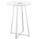 Zanella Round 30-inch Glass Top Bistro Bar Table Chrome product image