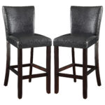 Alberton Leatherette Upholstered Bar Chair Black (Set of 2) product image