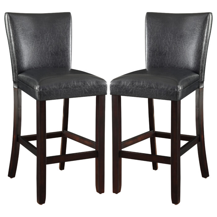 Alberton Leatherette Upholstered Bar Chair Black (Set of 2) product image