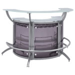 Dallas 3-piece Curved Freestanding Home Bar Cabinet Silver product image