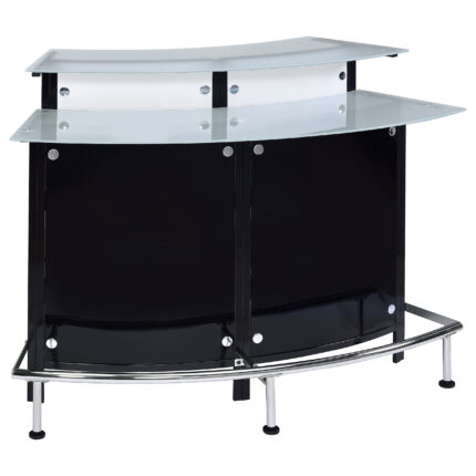 Keystone Curved Glass Top Home Bar Wine Cabinet Black product image