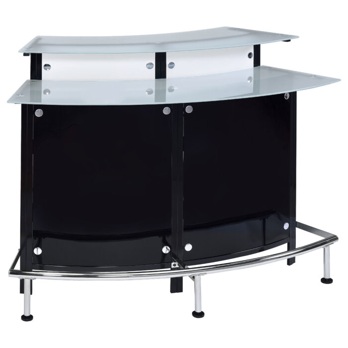Keystone Curved Glass Top Home Bar Wine Cabinet Black product image