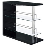 Prescott Rectangular Home Wine Table Black High Gloss product image