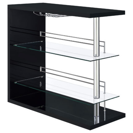 Prescott Rectangular Home Wine Table Black High Gloss product image