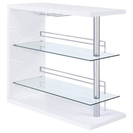 Prescott Rectangular Home Bar Table White High Gloss product image