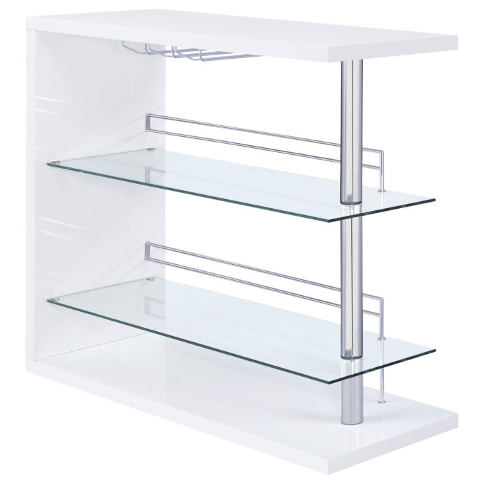 Prescott Rectangular Home Bar Table White High Gloss product image