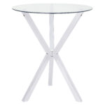 Denali Round 35-inch Glass Top Bistro Bar Table Chrome product image