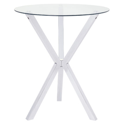 Denali Round 35-inch Glass Top Bistro Bar Table Chrome product image