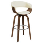 Zion Upholstered Swivel Bar Stool Walnut and Ecru product image
