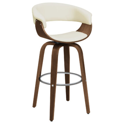 Zion Upholstered Swivel Bar Stool Walnut and Ecru product image