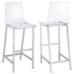 Juelia Clear Acrylic Bar Chair Chrome (Set of 2) product image