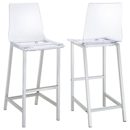 Juelia Clear Acrylic Bar Chair Chrome (Set of 2) product image