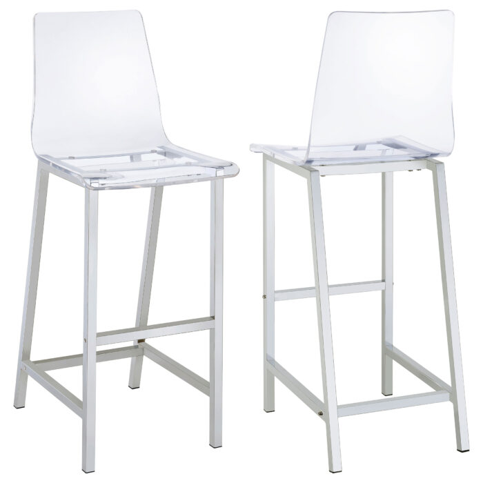 Juelia Clear Acrylic Bar Chair Chrome (Set of 2) product image