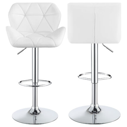 Berrington Upholstered Adjustable Bar Stool White (Set of 2) product image