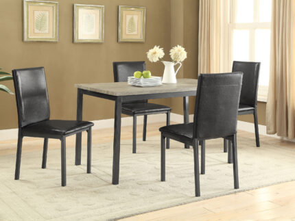 Garza 5-piece Rectangular Dining Table Set Black product image