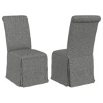 Shawna Upholstered Skirted Side Chair Light Grey (Set of 2) product image
