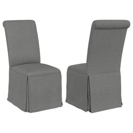 Shawna Upholstered Skirted Side Chair Light Grey (Set of 2) product image