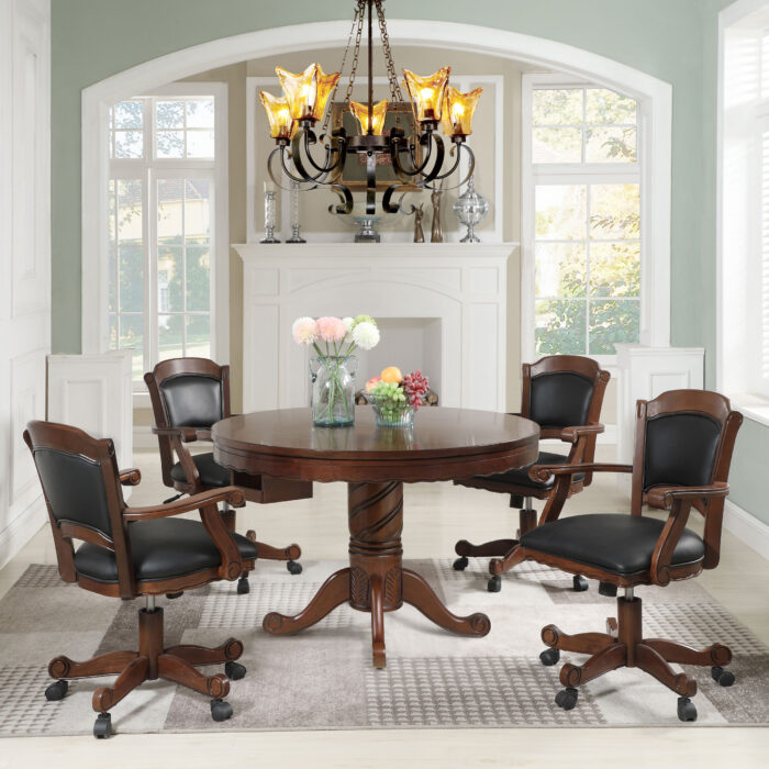 Turk 5-piece 3-in-1 Dining and Game Table Set Tobacco product image