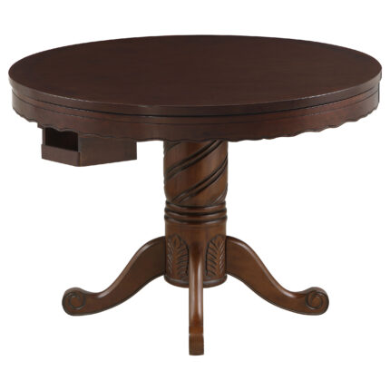 Turk Round Dining and Billiard Poker Game Table Tobacco product image