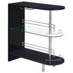 Adolfo Rectangular 2-tier Home Bar Table Black High Gloss product image