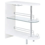 Adolfo Rectangular 2-tier Home Bar Table White High Gloss product image