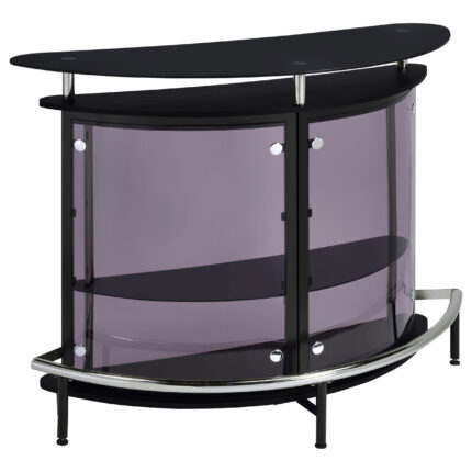 Amarillo Freestanding Glass Top Home Bar Wine Cabinet Black product image